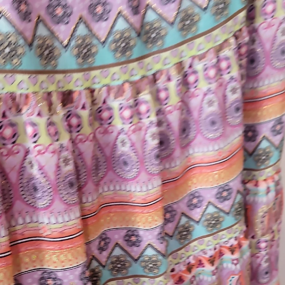 George Purple Tiered Midi Skirt Boho Resort Wear